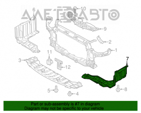 Protecția arcului lateral stânga pentru Kia Forte 4d 14-16 pre-restilizare.