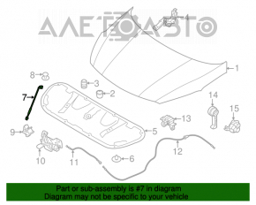 Опора упор капота Kia Forte 4d 14-18