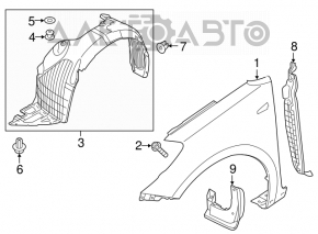 Captuseala aripa fata stanga Kia Forte 4d 14-16 dorest nou original OEM