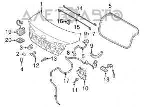 Buton de eliberare portbagaj Kia Forte 4d 14-18 nou original OEM