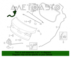 Buclea capacului portbagajului stânga Kia Forte 4d 14-18