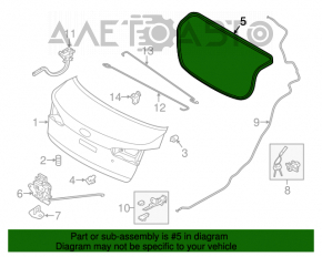 Уплотнитель крышки багажника Kia Forte 4d 14-18