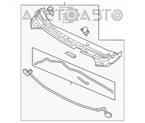 Grila stergatoarelor de plastic Kia Forte 4d 14-18