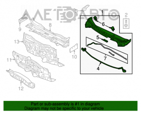 Grila stergatoarelor de plastic Kia Forte 4d 14-18