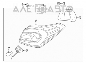 Lampa exterioară aripă stângă Kia Forte 4d 14-16 cu LED-uri.