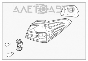 Lampa exterioară aripă dreapta Kia Forte 4d 14-16 pre-restilizare halogen