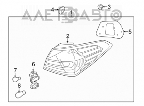 Lampa exterioară aripă dreapta Kia Forte 4d 14-16 pre-restilizare halogen