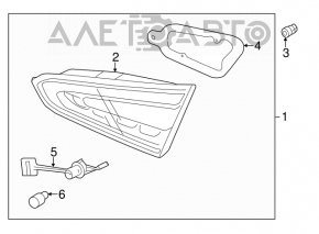 Lampa interioară pentru capacul portbagajului stânga Kia Forte 4d 14-16 pre-restilizare cu LED-uri.