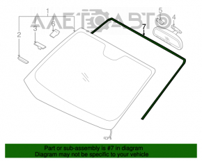 Молдинг лобового стекла Kia Forte 4d 14-18