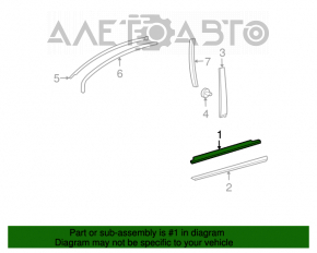 Moldura ușii centrală stânga față cu geam pentru Lexus RX300 RX330 RX350 RX400h 04-09 cu 2 lovituri