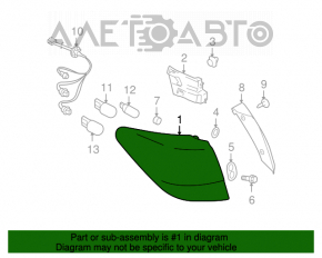 Lampa exterioară aripă stângă Subaru Outback 10-14