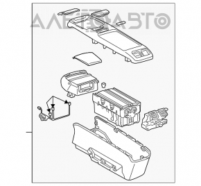 Консоль центральная подлокотник и подстаканники Lexus RX300 RX330 RX350 RX400h 04-09 беж деф