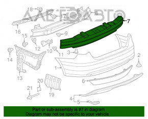 Absorbantul de impact al barei spate VW Jetta 11-14 SUA are fisuri la fixare.