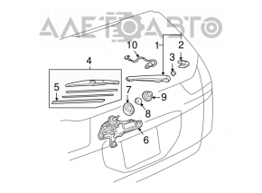 Trapez ștergător cu motor spate Lexus RX300 RX330 RX350 RX400h 04-09 nou original OEM