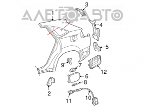 Лючок бензобака Lexus RX300 RX330 RX350 RX400H 04-09