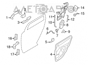 Manerul exterior de blocare a ușii din față dreapta pentru Ford Flex 09-19.