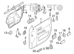 Capacul ușii, cartela din față dreapta Ford Flex 09-12, bej.