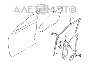 Geam electric cu motor fata dreapta Ford Flex 09-19