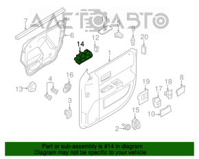 Controlul geamului electric din față, stânga, pentru Ford Flex 09-12 pre-restilizare.