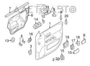 Controlul geamului electric din față, stânga, pentru Ford Flex 09-19, negru, 1 automat, cu capac bej.