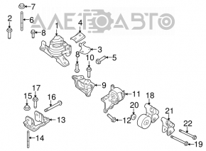 Suportul de montare a pernei motorului Ford Flex 09-12