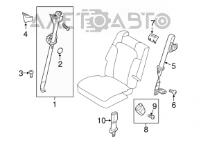 Centura de siguranță centrală spate pentru Ford Flex 09-12, bej