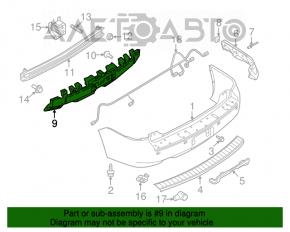 Absorbantul de bara spate Ford Flex 09-12 fara carlig de remorcare.