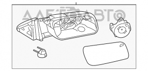 Зеркало боковое правое Ford Flex 09-12 дорест 3 пина, структура