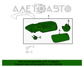 Зеркало боковое левое Ford Flex 09-12 дорест