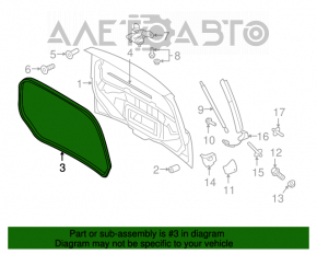 Garnitură de cauciuc pentru ușa portbagajului Ford Flex 09-19