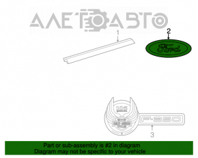 Emblema portbagajului Ford Flex 09-19 fără cameră