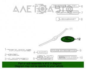 Emblema portbagajului Ford Flex 09-19 sub camera