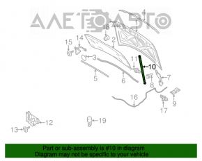 Amortizor capota dreapta Ford Flex 09-19