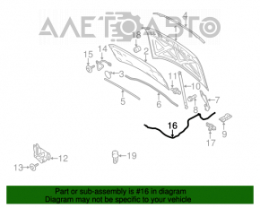 Cablu de deschidere a capotei Ford Flex 09-19