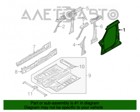 Bara caroserie centrală stânga Ford Flex 09-19