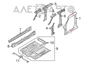 Bara caroserie centrală stânga Ford Flex 09-19