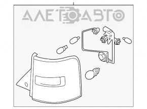 Lampa stânga de semnalizare Ford Flex 09-12, cu o fisură în sticla farului.