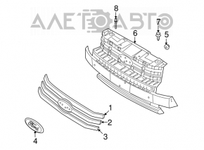 Решетка радиатора grill в сборе Ford Flex 09-12 дорест, сломаны соты, надрывы