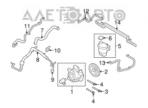 Rezervorul de servodirecție Ford Flex 09-12 pre-restilizare