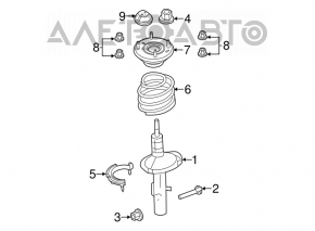 Arcul de suspensie frontal stânga pentru Ford Flex 09-12, model pre-restilizare, cu tracțiune față.