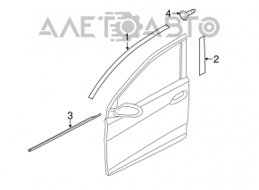 Sticla portiera centrala fata stanga Hyundai Elantra UD 11-16 negru nou original OEM