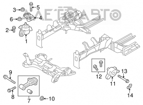 Pernele motorului dreapta Hyundai Elantra UD 11-16 1.8 nou OEM original