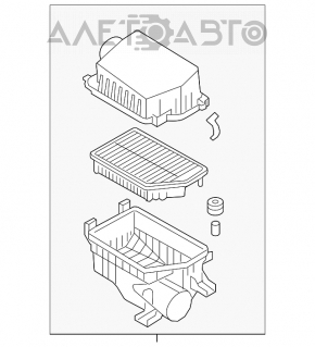 Corpul filtrului de aer Hyundai Elantra UD 11-16 doar capacul superior.