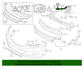 Suportul de bara fata dreapta, partea de sus, pentru Hyundai Elantra UD 11-16.