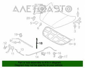 Опора упор капота Hyundai Elantra UD 11-16