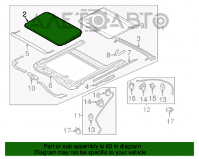 Стекло люка Hyundai Elantra UD 11-16