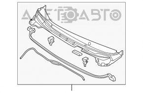 Grila stergatoarelor din plastic pentru Hyundai Elantra UD 11-16