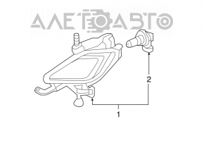 Farul de ceață stânga pentru Hyundai Elantra UD 11-13 pre-restilizare, nou, original OEM