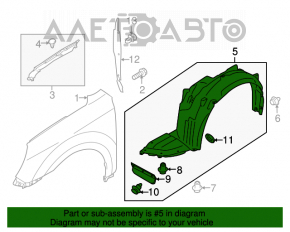 Подкрылок передний левый Subaru Outback 10-14