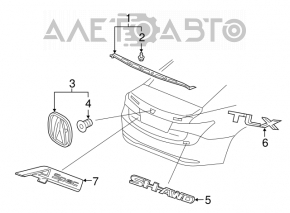 Emblema inscripția TLX capacul portbagajului Acura TLX 15-